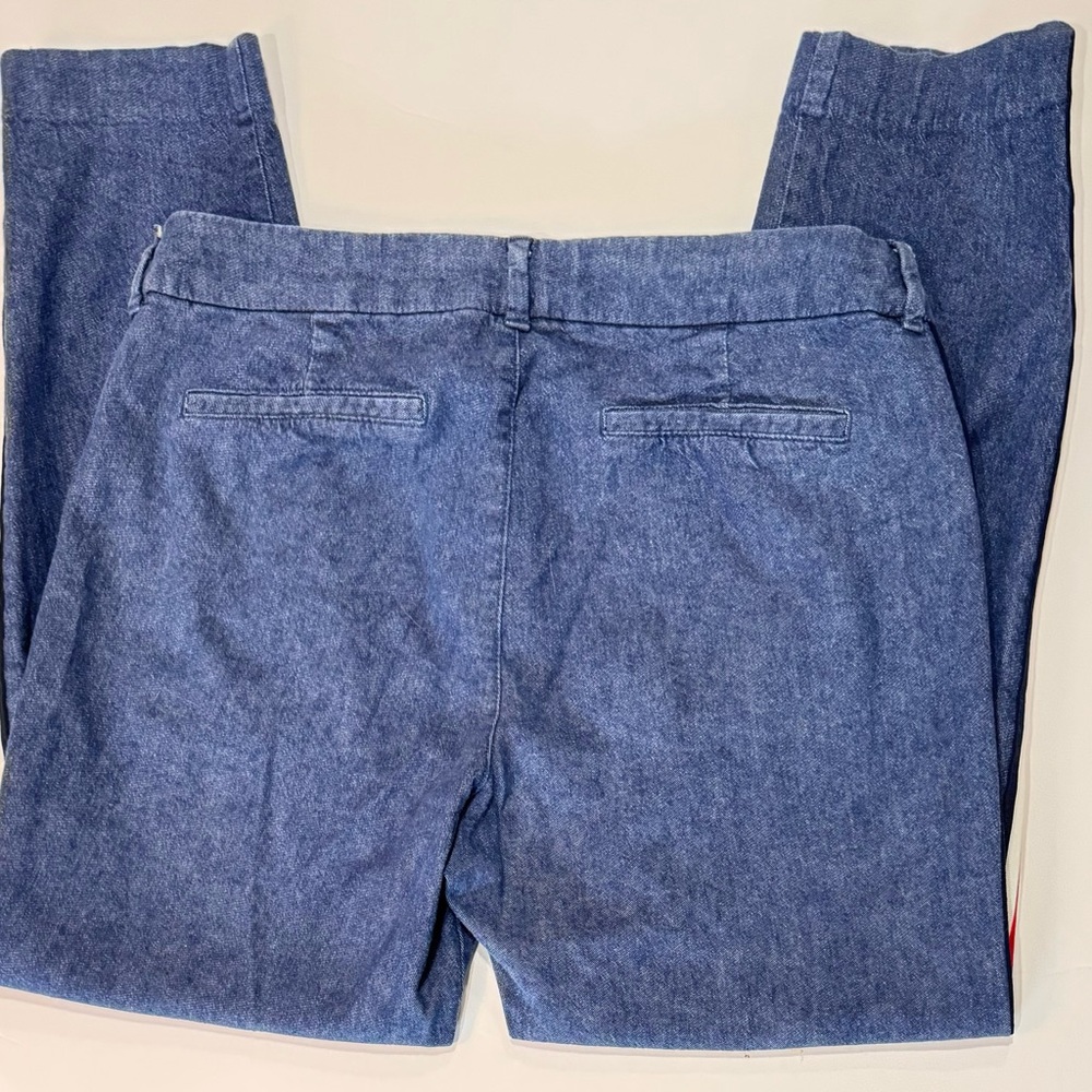 Pixie Ankle Pants Size 10 Blue Side Stripe Slim Stretch Work Athleisure Old Navy - Picture 4 of 6